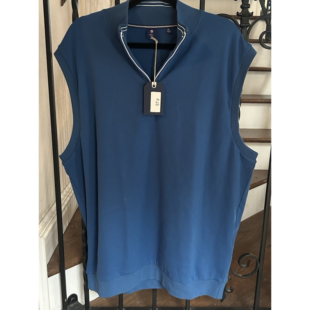Men's XL FootJoy Men's Approach Quarter-Zip Vest Golf Blue